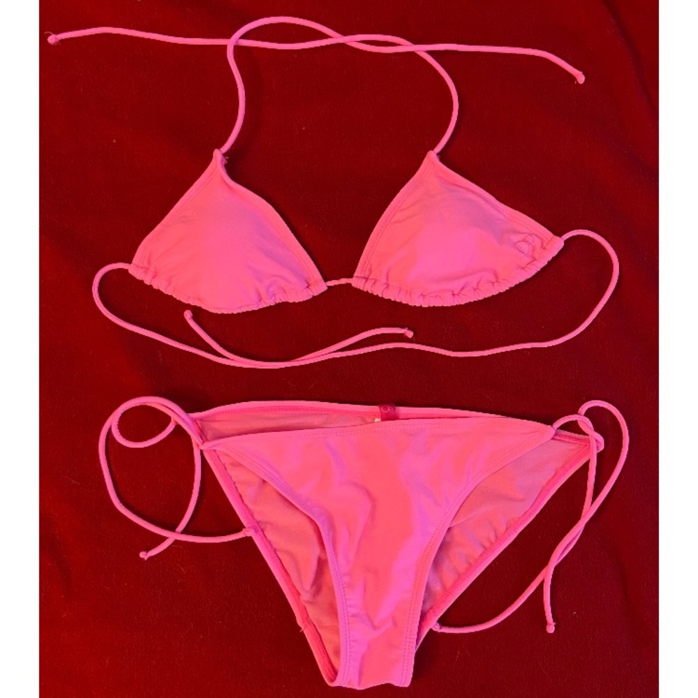 Women’s OP Neon Pink Triangle String Bikini